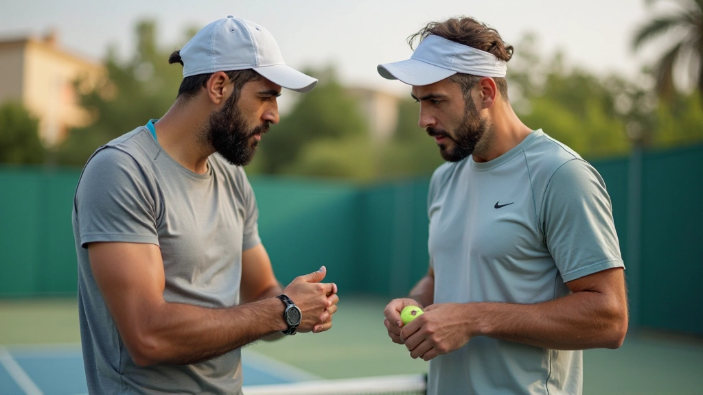لاعبا تنس يناقشان استراتيجيات اللعب